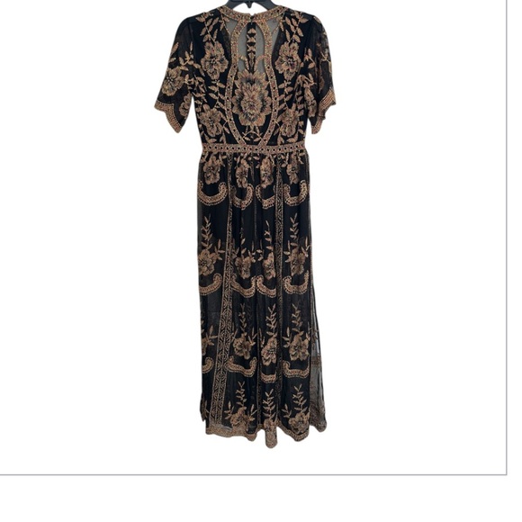 Black Embellished Maxi Skirt with Slit for Night Out - Picture 8 of 10